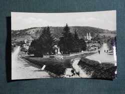 Képeslap,Máriagyűd,kegytemplom,emlékmű,utca látkép,részlet,1961-