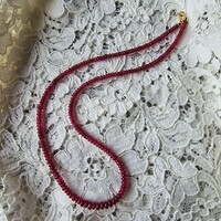 18k gold clasp, natural ruby ​​bead necklace