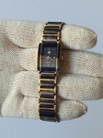 Retro vintage SK women's quartz watch with gold-plated details. Back is missing.