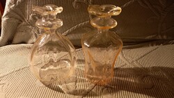 2 db art deco  virágszirmos üvegcse