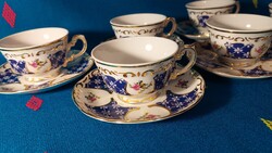 Zsolnay porcelán kávés csésze aljjal, Marie Antoinette