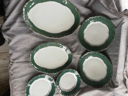 ZSOLNAY ZÖLD POMPADOUR TÁNYÉROK 6 DB
