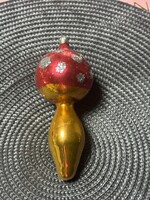 Retro  régi üveg karácsonyfadísz,nagy gomba