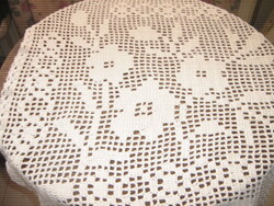 Csodaszép horgolt antik virágos vitrázs függöny ( csipke terítő )