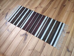 'DIÓ ÉS LEN' kézzel szőtt gyapjú-len szőnyeg / futó / terítő / dísz