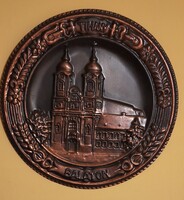 Antikolt préselt lemez falitányér /Tihany/