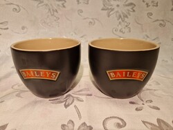 2 db sohasem használt, Baileys Irish Cream márkájú, fogantyú nélküli kerámia csésze