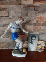 Mángó Andor futball relikvia MTK volán FC  focista válogatott  felvarró fotó porcelánfutbalista