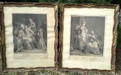 2 db antik rézmetszet / Francia 1767.