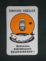Kártyanaptár,Dunavidéki vendéglátó vállalat,vendéglő,étterem,presszó,Dunaújváros,1974