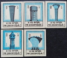Gy247 / 1970 A víz érték gyufacímke 5 db-s teljes sor Gy247 / 1970 A víz érték gyufacímke 5 db-s teljes sor