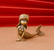 Tömör réz sellő figura