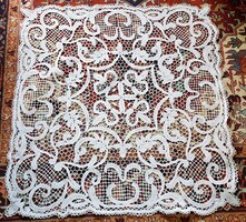 Cca 1918. 107 CM SZECESSZIÓS ART NOUVEAU VERT CSIPKE TERÍTŐ VERTCSIPKE MAGYAR KÉZIMUNKA