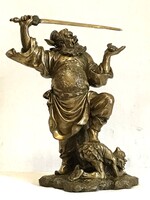 Zhong Kui, a démonölő bronz szobra