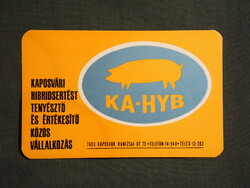 Kártyanaptár,KA-HYB ,Kaposvár Hibridsertést tenyésztő vállalat,grafikai rajzos,1974