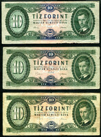 1962 - 1969 - 1975 10 Forints - 3 in one