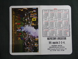 Kártyanaptár,Veszprém idegenforgalmi hivatal,Nagyvázsonyi lovasjátékok rendezvény,1974