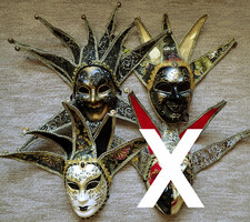 Kézzel festett jelzett eredeti olasz velencei karneváli maszk álarc