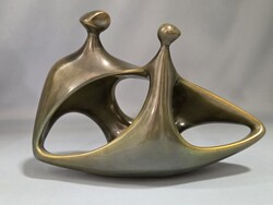 Ritka Modern Zsolnay eozin "Anya gyermekével" figura