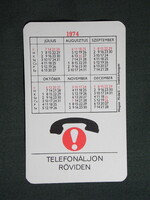 Kártyanaptár,Magyar Posta,grafikai,reklám figura,holló,1974
