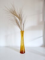 Vintage borostyán fátyolüveg váza, LV 834