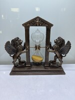 Bronzirozott oroszlanos homokóra