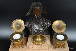 DESK DECOR, INKWELL, BRONZE NAPOLEON STATUE