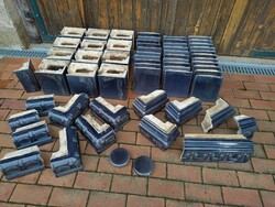 IBOLYAKÉK meisseni porcelán csempés vasöntvény tűzterű cserépkályha