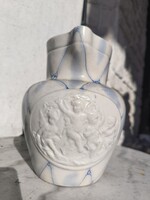 Hatalmas 23,5cm  Zsolnay kancsó, dísz kancsó angyalok, puttók ! Hasonló Rózsaszín Zsolnay sorozat .