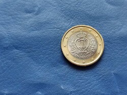 SAN MARINO 1 EURO 2014 CÍMER! BIMETÁL! UNC! RITKA