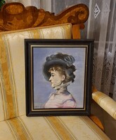 Kunffy Lajos festmény! Párizsi nemesi női portré!