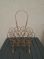 Rezezett kovácsolt vas újságtartó vintige