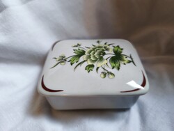 Hollóházi retró Erika mintás ékszertartó doboz