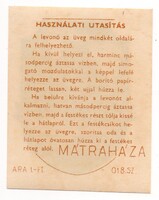 Üvegcímke. Mátraháza.