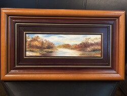 Sztankó Éva: Rába - olaj, vásznon 10x30