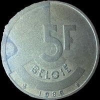 Belgium 5 francs 1986 VF