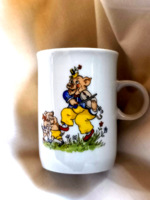 Retró, Cseh Epiag munőségi porcelán  Walt Disney-féle Három kismalac mesefigurás gyerek bögre 57.