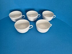 Herendi porcelán festetlen fehér 5 darab teás csésze