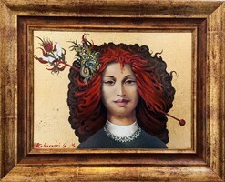 Kolozsvári Grandpierre Miklós "Holdfény kisasszony" festmény, ingyen posta