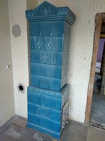 ELTÉVE! 03.10-IG! TENGERKÉK meisseni porcelán csempés cserépkályha