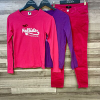 Hollister pink, Basic lila felső, pink nadrág szett 11-13 évesre