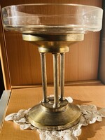 Art deco brass fruit serving dish
