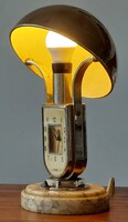 1930 / 40-es évekbeli vintage lámpa, Mofém, art deco, krómozott lámpaóra