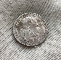 1881 KB Körmöcbánya ezüst 1 forint UNC attraktív patiás (KVF)