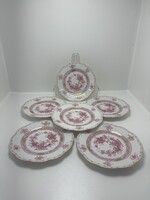 Herendi Purpur Indiai Kosár mintás porcelán tányér szett – 6 db