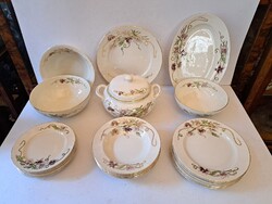 MAKULÁTLAN! SOHA NEM HASZNÁLT! Zsolnay tavasz mintás 6 személyes porcelán étkészlet +váza