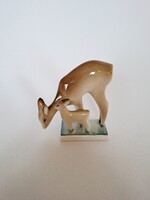 Zsolnay őz, gidával (407)