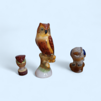 3db Bagoly Szobor / Porcelàn / Keràmia