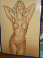 SZEXI NŐ , CSODÁLATOS NŐI AKT . SZIGNÄLT, JELZETT .