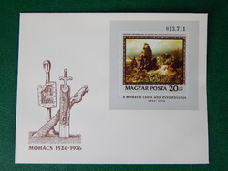 FDC 1976. Festmény(XVI.) Mohácsi csata blokk - SzékelyB.: II.Lajos holttestének fellelése
